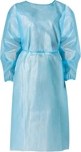 Personal Touch 20 Pack Disposable Isolation Gowns - Blue Level 2 SMS 40gsm Non-Woven Material - PPE Gowns Disposable for Dental, Medical Use, Fluid-Resistant and Latex-Free Gowns, Universal Size in Saudi Arabia