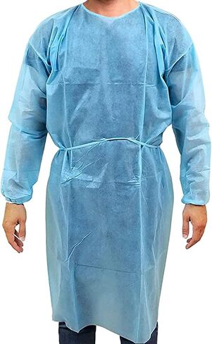 Personal Touch 20 Pack Disposable Isolation Gowns - Blue Level 2 SMS 40gsm Non-Woven Material - PPE Gowns Disposable for Dental, Medical Use, Fluid-Resistant and Latex-Free Gowns, Universal Size in Saudi Arabia