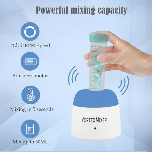 5200rpm mini Vortex Mixer paint shaker,Lab Vortex Shaker with Touch Function for Nail Polish,Eyelash shaker,Tattoo Ink,Glue Adhesives and Test Tubes (Blue) in Saudi Arabia