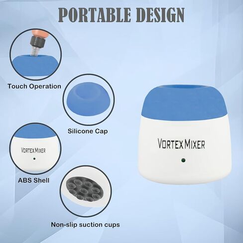 5200rpm mini Vortex Mixer paint shaker,Lab Vortex Shaker with Touch Function for Nail Polish,Eyelash shaker,Tattoo Ink,Glue Adhesives and Test Tubes (Blue) in Saudi Arabia