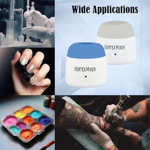 5200rpm mini Vortex Mixer paint shaker,Lab Vortex Shaker with Touch Function for Nail Polish,Eyelash shaker,Tattoo Ink,Glue Adhesives and Test Tubes (Blue) in Saudi Arabia