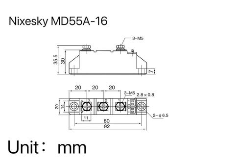 Solar Diode Anti-Reverse One Way Diode 12V 1 Way Diodes MD 55A(50Amp)-16 (MD 55A) in Saudi Arabia