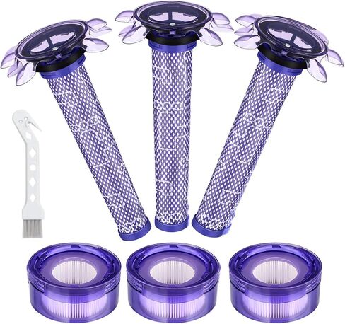 Upgraded V7 V8 Replacement Filter Compatible with New Version Dyson V7 V8 Cordless Vacuum, Dyson V8 Animal Extra Cordless Vacuum Cleaner, SV25, SV37, 3 V7 V8 Filter Kits, Part #965661-01/967478-01 in Saudi Arabia