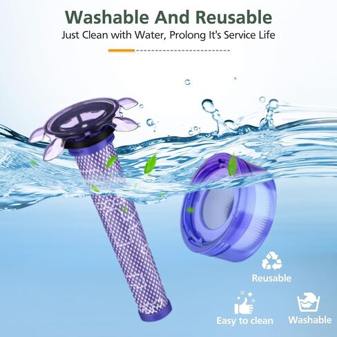Upgraded V7 V8 Replacement Filter Compatible with New Version Dyson V7 V8 Cordless Vacuum, Dyson V8 Animal Extra Cordless Vacuum Cleaner, SV25, SV37, 3 V7 V8 Filter Kits, Part #965661-01/967478-01 in Saudi Arabia