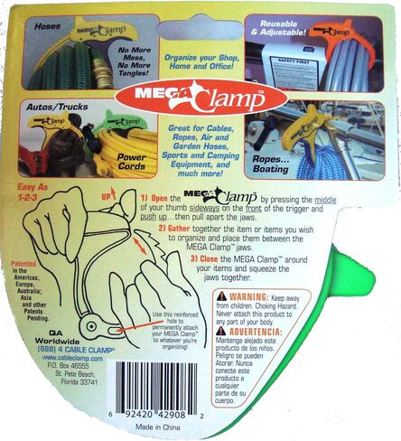 Mega Clamp Cord, Rope & Hose Organizer - Lime in Saudi Arabia