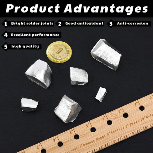 1 Pound Tin Nugget Raw Tin Metal, 99.99% Pure Metal Tin Block Tin Shot Lump Semisphere for Experiments Production Metal Fittings in Saudi Arabia