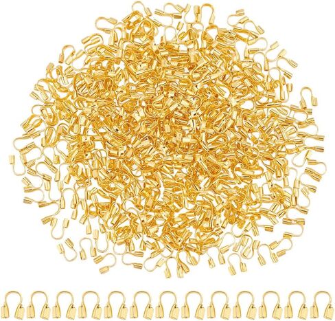 arricraft 500 جهاز كمبيوتر شخصى النحاس الأسلاك الحارس، الذهبي U شكل سلك الحرس حلقات الموضوع حامي 4.6mm × 4.5mm سلك الوصي حماة لحلق سوار قلادة قلادة DIY مستلزمات صناعة المجوهرات in Saudi Arabia