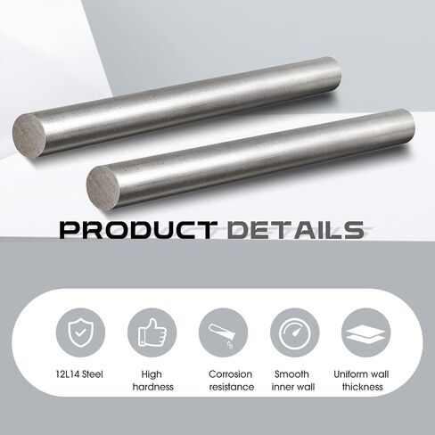 2 Pcs 12L14 Steel Bar 0.75" Diameter, 12" Length Round Stock Steel Rod 12L14 Steel Round Bar for Craft Accessories Tool in Saudi Arabia