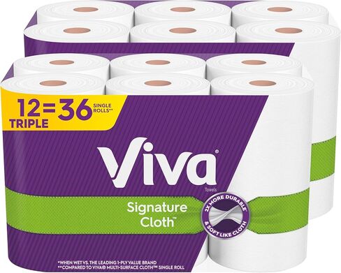 Viva Signature Cloth Paper Towels, Task Size - 24 Super Rolls (4 Packs of 6), 81 Sheets per Roll in Saudi Arabia