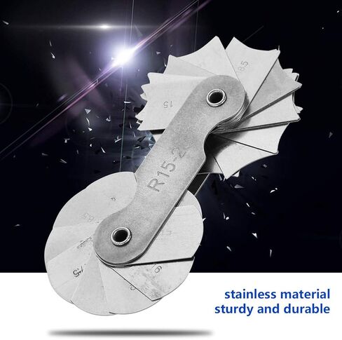 مقياس نصف القطر، R0.3-1.5/ R1-6.5/ R7-14.5/ R15-25 // R25-50/R52-100MM مقياس نصف قطر من الفولاذ المقاوم للصدأ (R15-25MM) in Saudi Arabia