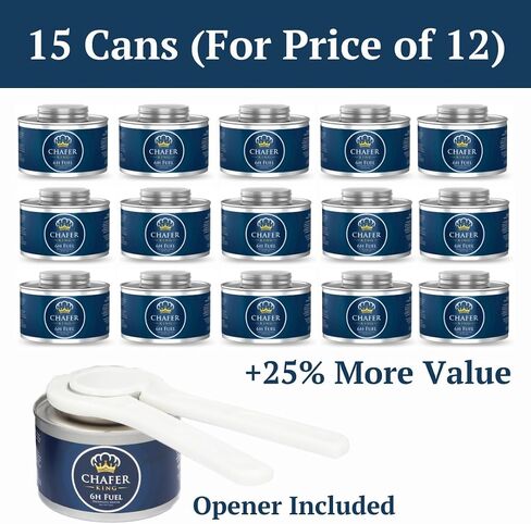 15 Pack (for Price of 12) - 6 Hour Chafing Fuel Cans, Food Warmers for Parties, Chafing Dish, Buffet Set, Sterno cans Alternative in Saudi Arabia