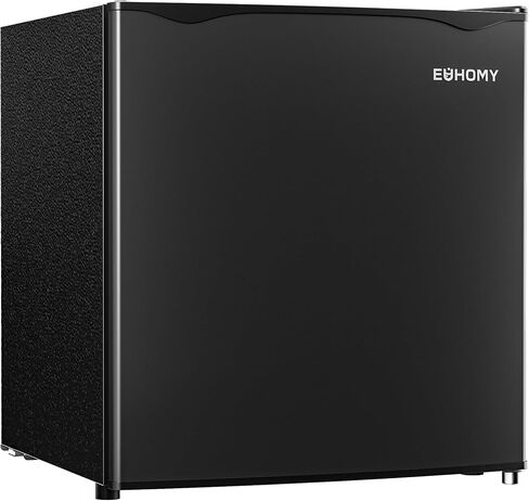 EUHOMY 1.7 Cu.Ft Mini Fridge with Freezer, Reversible Single Door Compact Refrigerator, Adjustable Thermostat, Energy Saving, Mini Fridge for Bedroom, Office, Dorm, Black in Saudi Arabia
