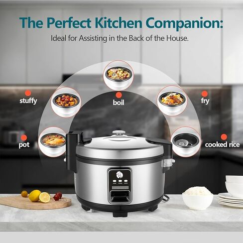 Large 15L Commercial rice cooker 90 cups cooked / 50 cups uncooked rice Electiric Rice Cooker & Rice Warme | Automatic Warm | Stainless Steel | with One-Touch Operation in Saudi Arabia