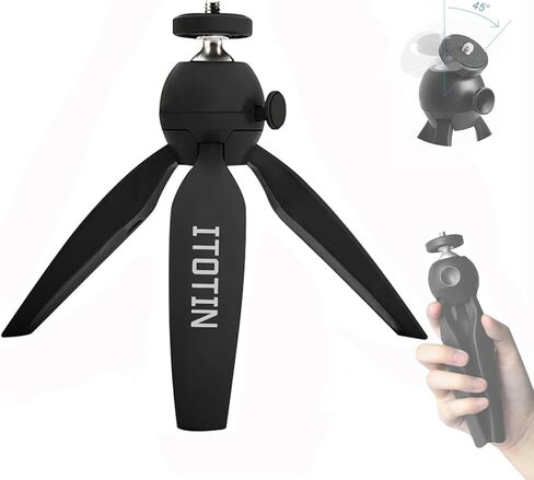 حامل هاتف محول حامل ثلاثي القوائم للهاتف المكتبي مع حامل ثلاثي القوائم صغير، حامل ثلاثي صغير لهاتف iPhone/DLSR المدمج/Samsung/Webcam/Android الهاتف المحمول أي عرض من 2.16 بوصة إلى 4.13 بوصة in Kuwait