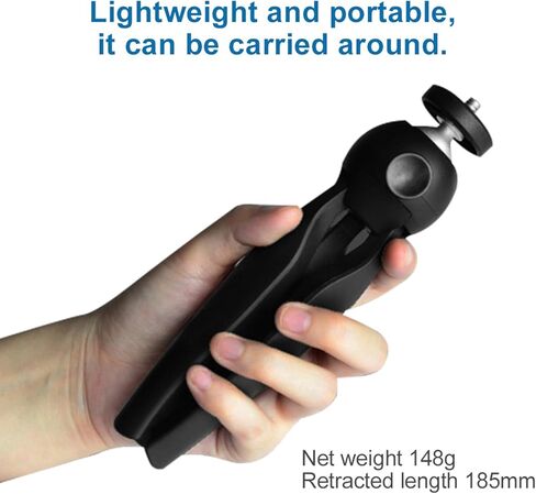 حامل هاتف محول حامل ثلاثي القوائم للهاتف المكتبي مع حامل ثلاثي القوائم صغير، حامل ثلاثي صغير لهاتف iPhone/DLSR المدمج/Samsung/Webcam/Android الهاتف المحمول أي عرض من 2.16 بوصة إلى 4.13 بوصة in Kuwait