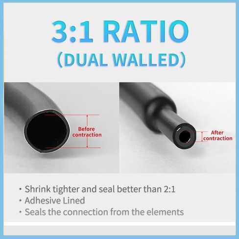 أنابيب الانكماش الحراري، نسبة 3: 1 مبطنة بمادة لاصقة من الدرجة البحرية، أنابيب انكماش حرارية صناعية كهربائية 1/2 باللون الأحمر، لفة بطول 50 قدمًا in Kuwait