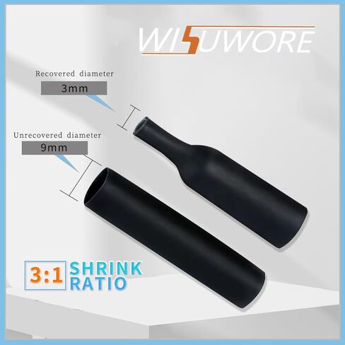 أنابيب الانكماش الحراري، نسبة 3: 1 مبطنة بمادة لاصقة من الدرجة البحرية، أنابيب انكماش حرارية صناعية كهربائية 1/2 باللون الأحمر، لفة بطول 50 قدمًا in Kuwait