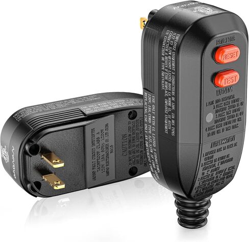 GFCI Replacement Plug Assembly Auto Reset 15 Amp 2 Prongs, 5 Years Warranty, Waterproof, Ground Fault Circuit Interrupter Safety Plug for Pressure Washer, Hot Tub, Air Conditioner, Hair Dryer in Saudi Arabia