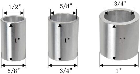 SCOTTCHEN Multi-sizes Bushing Arbor Reducing Adapters 1" Thick from 1" to 3/4", 5/8", 1/2" Arbor Aluminum - S/3 in Saudi Arabia