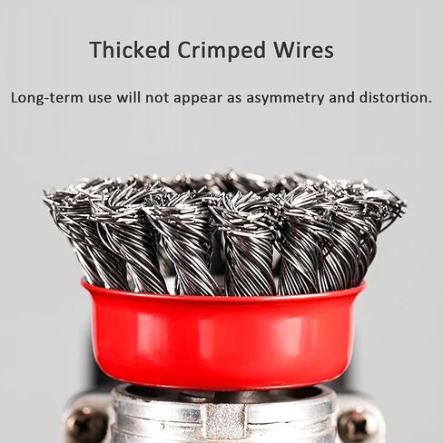 4 Pack Wire Wheel Brush for Angle Grinder, 4 Inch Angle Grinder Wire Wheel Set, 3 Inch Wire Cup Brush for 4 1/2 Angle Grinder, 5/8"-11 Thread Arbor, Twist Knotted Coarse Crimped Wire Brush Set in Saudi Arabia