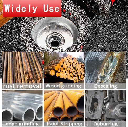 4 Pack Wire Wheel Brush for Angle Grinder, 4 Inch Angle Grinder Wire Wheel Set, 3 Inch Wire Cup Brush for 4 1/2 Angle Grinder, 5/8"-11 Thread Arbor, Twist Knotted Coarse Crimped Wire Brush Set in Saudi Arabia