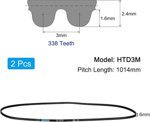 uxcell 5pcs HTD-3M Rubber Timing Belt 67 Teeth, 201mm Pitch Length x 6mm Width x 2.4mm Height, Closed Loop Pulley Timing Belt in Saudi Arabia