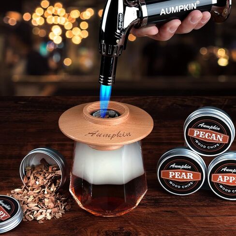 Cocktail Smoker Kit with Torch – 6 Flavors Wood Chips – Bourbon, Whiskey Smoker Infuser Kit, Old Fashioned Drink Smoker Kit, Birthday Bourbon Whiskey Gifts for Men, Dad, Husband (Without Butane) in Saudi Arabia