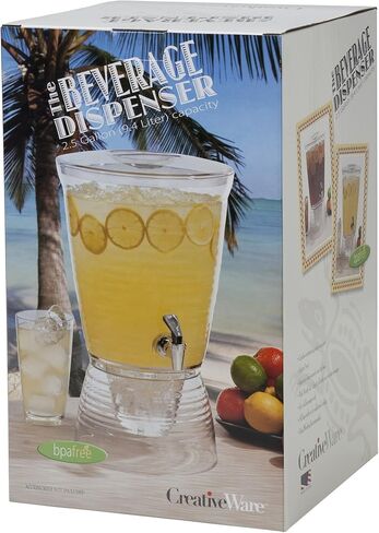 CreativeWare CreativWare 3-Gallon Mosaic Beverage Dispenser, Clear in Kuwait