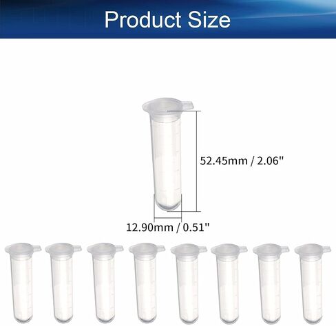 5ml Microcentrifuge Tubes 2000PCS,Centrifuge Tubes with Attached Lid,Clear Round Micro Centrifuge Small Sample Bottle Vials Container for Lab,Plastic Lab Snap Tubes [5ml, 10Bag PCS,2000PCS] in Saudi Arabia