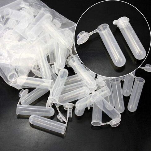 5ml Microcentrifuge Tubes 2000PCS,Centrifuge Tubes with Attached Lid,Clear Round Micro Centrifuge Small Sample Bottle Vials Container for Lab,Plastic Lab Snap Tubes [5ml, 10Bag PCS,2000PCS] in Saudi Arabia