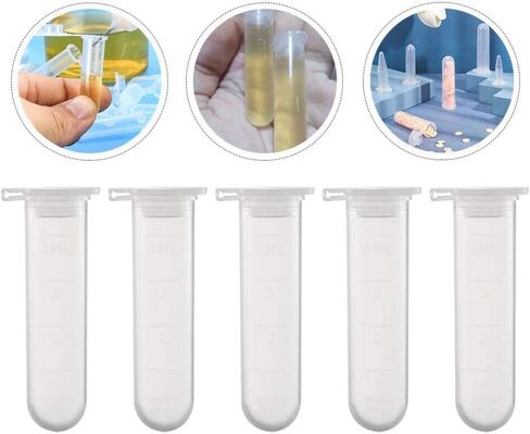 5ml Microcentrifuge Tubes 2000PCS,Centrifuge Tubes with Attached Lid,Clear Round Micro Centrifuge Small Sample Bottle Vials Container for Lab,Plastic Lab Snap Tubes [5ml, 10Bag PCS,2000PCS] in Saudi Arabia