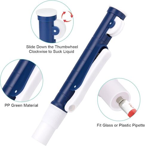Pipette Pumps, lab Handheld Pumps(2ml Blue), Fit Glass or Plastic Pipettes in Saudi Arabia