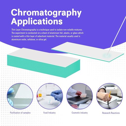 Glass TLC Plate, Glass Backed TLC Silica Gel Plate for Thin layer Chromatography Applications - Silica Gel 60 GF254 2.5 x 7.5cm（80/Box） in Saudi Arabia