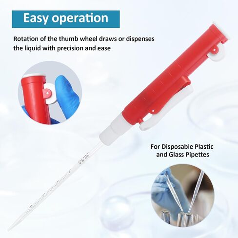 Pipette Pumps, Set of 3 Lab Pipettes Including 2ml Blue & 10ml Green& 25ml Red, Scientific Pipette Pump Fit for Disposable Plastic Pipettes Glass Pipettor in Saudi Arabia