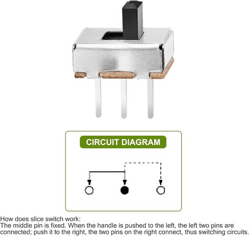 Chanzon SPDT Mini Micro Slide Switch 1p2t 2 موضع 70 قطعة 3 مم تبديل لوحة تبديل منزلق عمودي صغير مقبض رأسي صغير للوحة PCB Arduino لوحة إلكترونية Dip Miniature SlideSwitch in Kuwait