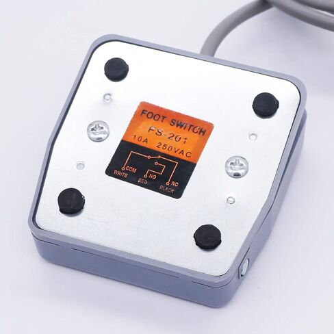 Twidec/10A 250VAC مؤقتة نونسليب البلاستيك القدم دواسة التبديل SPDT NO NC يدوي رمادي القدم التبديل ل CNC الصناعية مع كابل 1M FS-201 in Saudi Arabia
