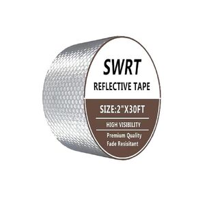 Reflective Tape 2 Inch x 30 FT DOT-C2 High-Intensity Fade Resistant Silver Reflective Tape Outdoor Waterproof Strong Adhesive Safety Warning Tape Conspicuity Tape for Trailer Trucks Bike