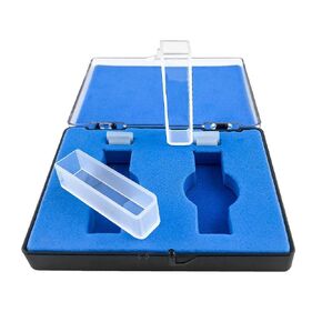 QWORK 3/8" Cuvettes Quartz for Spectrophotometer, 4 Pcs Square UV Sealable Quartz Cuvette 3.5 ML Spectrometer Cell Absorption Cell for UV-VIS Absorbance Studies 190-2500 nm Wavelength Range