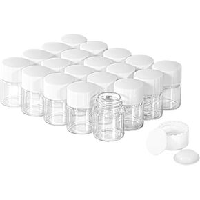 14ml Clear Glass Vial 20pcs with white Screw cap and inner plug 20pcs, leak-proof Glass Bottle Sealed Sample Vials