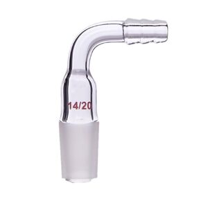 Glass 90 Degree Vacuum/Gas Adapter, Borosilicate Glass Bent Inlet Adapter with 24/40 Inner Joint for Laboratory Lab Supply