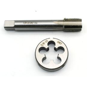 TEMO 1/2 inch-28 UNEF Tap and Die Set High Speed Steel 1/2 inch x 28 Right Hand Thread Tap and Round Die
