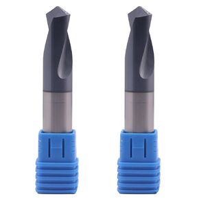 BestParts High Performance 2Pcs Solid Carbide Spotting Drills - AlTiN Coated, 120 Degree, 2 Flute, Spot Drill, 1/2" Shank Diameter, 1-1/4" Flute Length, 3" Overall Length