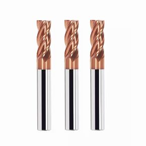 2 Pcs 4 Flutes Carbide 3/4" Dia 3/4'' Shank Ball Nose End Mill, 4-Edge CNC Milling Bits Cutter Iron-HRC55 - TISIN Coated Bits Set CNC Router Bits (2pcs Ball nose 3/4" End mills)