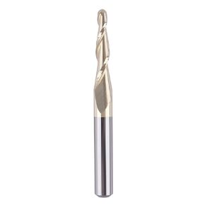 SpeTool Tapered Ball Nose End Mill 1/4" Shank with 1/32" Cutting Radius for 3D Carving Engraving Router Bit, ZrN Coated