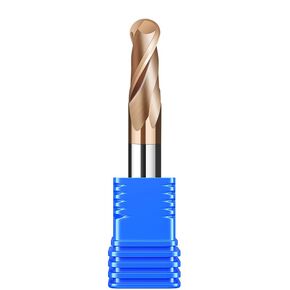 1/4" Carbide Ball Nose end Mill Bits - 1/4" Shank Dia,2'' Oal - 2 Flutes TISIN Coated - for Alloy Steels, Hardened Steels