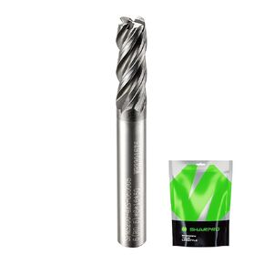 Carbide Corner Radius End Mill 4 Flute 6mm Shank 6mm Cutting Dia.（R0.5mm) Metric CNC Mill Bits for Metal - Alloy Steel, Stainless Steel, Cast Iron and Aluminum Cutting AlCrN Coated