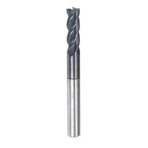 uxcell Square Nose End Mill, 1/4" Tip Dia Solid Carbide AlTiN Coated CNC Router Bits 4 Flute Spiral Milling Cutter HRC50 with 1/4" Shank 2-1/2" Length, Black