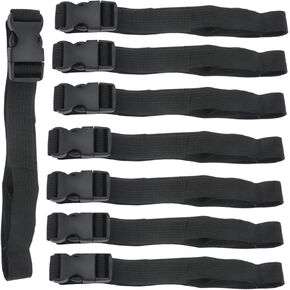 Black Nylon Strap, 3.9ft x 1inch Adjustable Straps with Buckles, Quick Release Buckles Straps Tie Down Straps for Backpacking Cargo Outdoor Activities (1"x 47", 4pcs