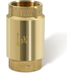 Check Valve with Backflow Prevention, Universal 1-1/4 inch One-Way Female Pipe Thread, Lead-Free Brass Construction, 1.25'' FNPT × 1.25'' FNPT