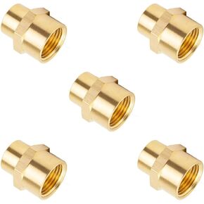 Brass Reducing Coupler, Female x Female Reducer, 1/2" Female x 1/8" Female NPT, (5 Pack) in Saudi Arabia